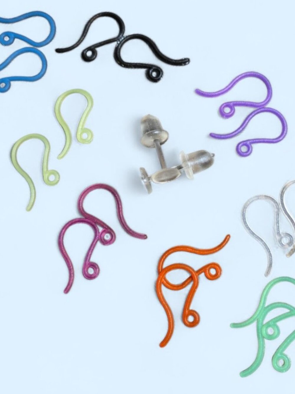 HAND CRAFTED Blue Lampwork Glass Foil Pierced Earrings with Faux Pearls - Picture 2 of 8